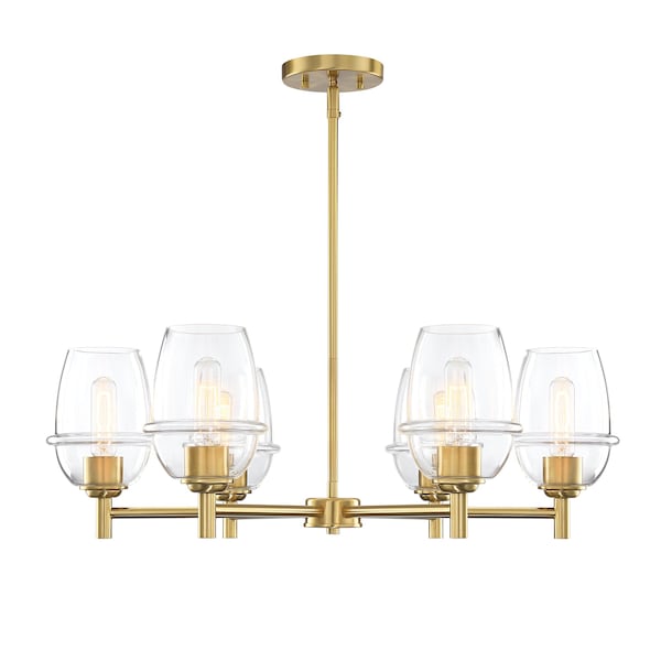 Designers Fountain Summer Jazz 6-Light Brushed Gold Transitional Shaded Chandelier for Dining Rooms D310M-6CH-BG - main